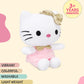 Hello Kitty In Pink Outfit And Golden Bow
