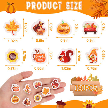 CCINEE 120Pcs Thanksgiving Mini Erasers for Kids, Fall Holiday Erasers Bulk for Desk Pets Classroom Rewards 3D Maple Pumpkins Su