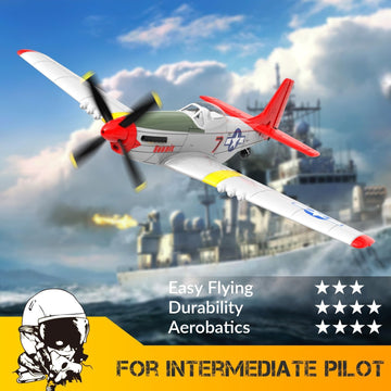 Volantexrc Rc Plane, 4 Channel Remote Control Airplane Fighter Rtf With 6-Axis Gyro, 3 Modes & Aerobatics Easy To Fly, 2.4Ghz Ra