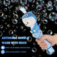 Bubbles For Kids,Cute Cartoon Blue Dolphine Automatic Bubble Wand,Usb Rechargeable Bubble Machine,With 2 Bubble Solutions,Music,