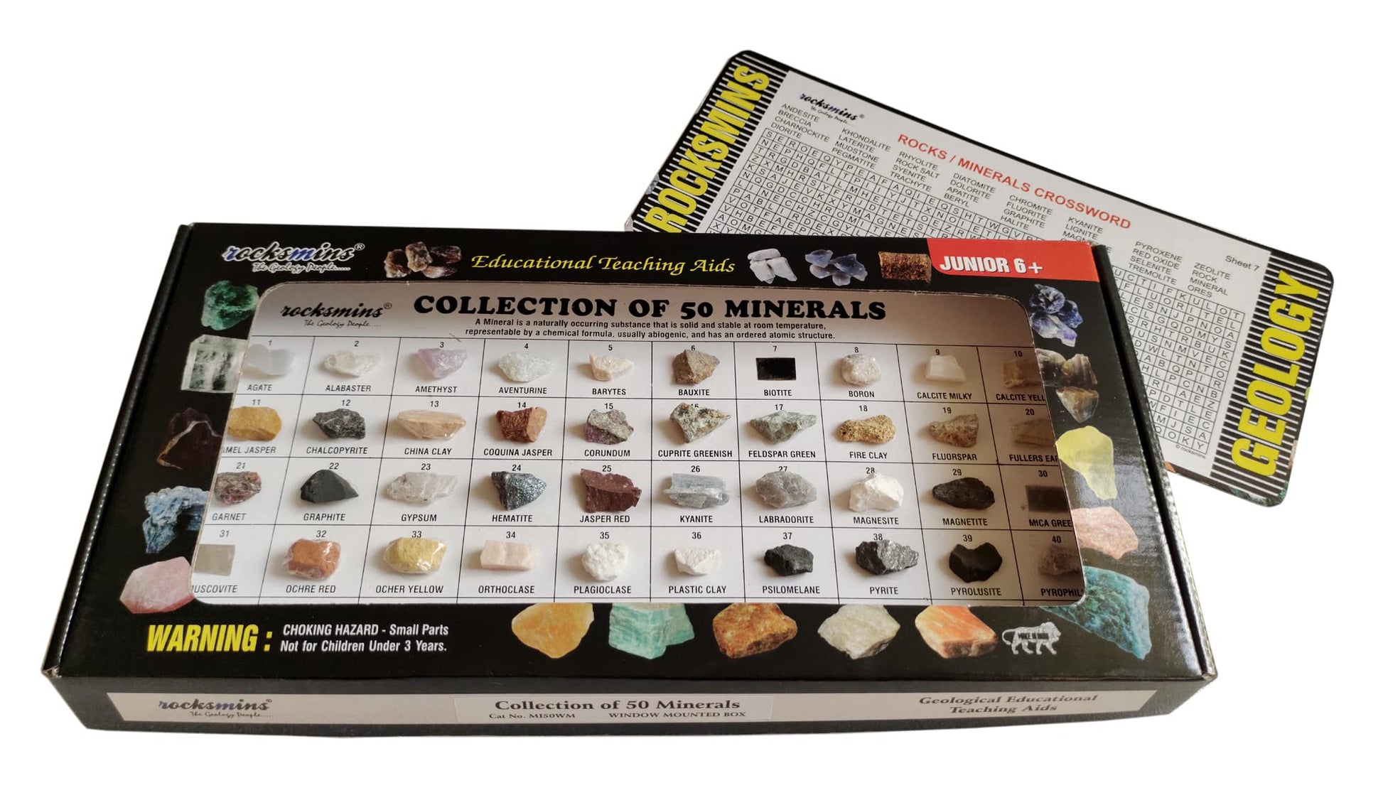 Rocksmins Mi50Wm Collection Set Of 50 Minerals School Education Mineral Samples Activity Geology Earth Science Stones Memory Gre