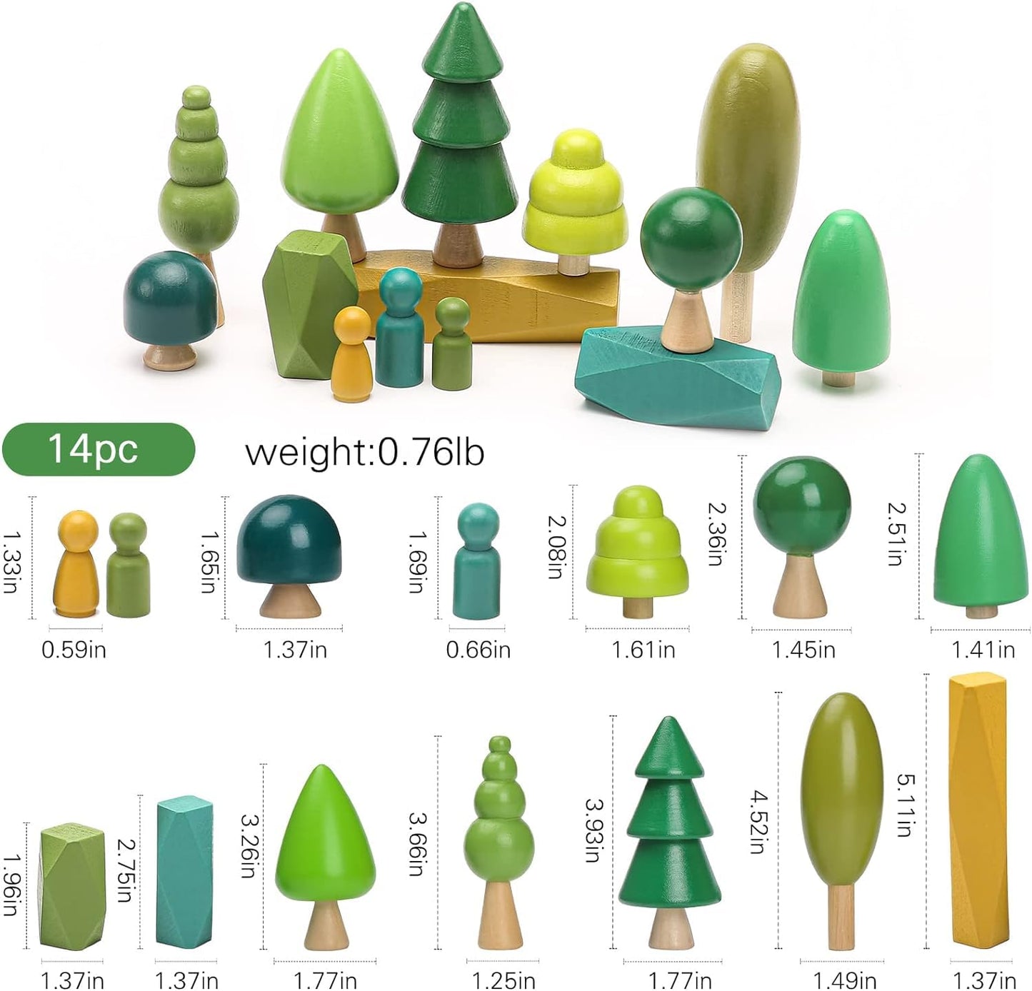 Jetmhh Wooden Tree Toys Balancing Stone Blocks | Wooden Sorting Stacking Balancing Stone Rocks | Stacking Toys For Toddlers 3+ |
