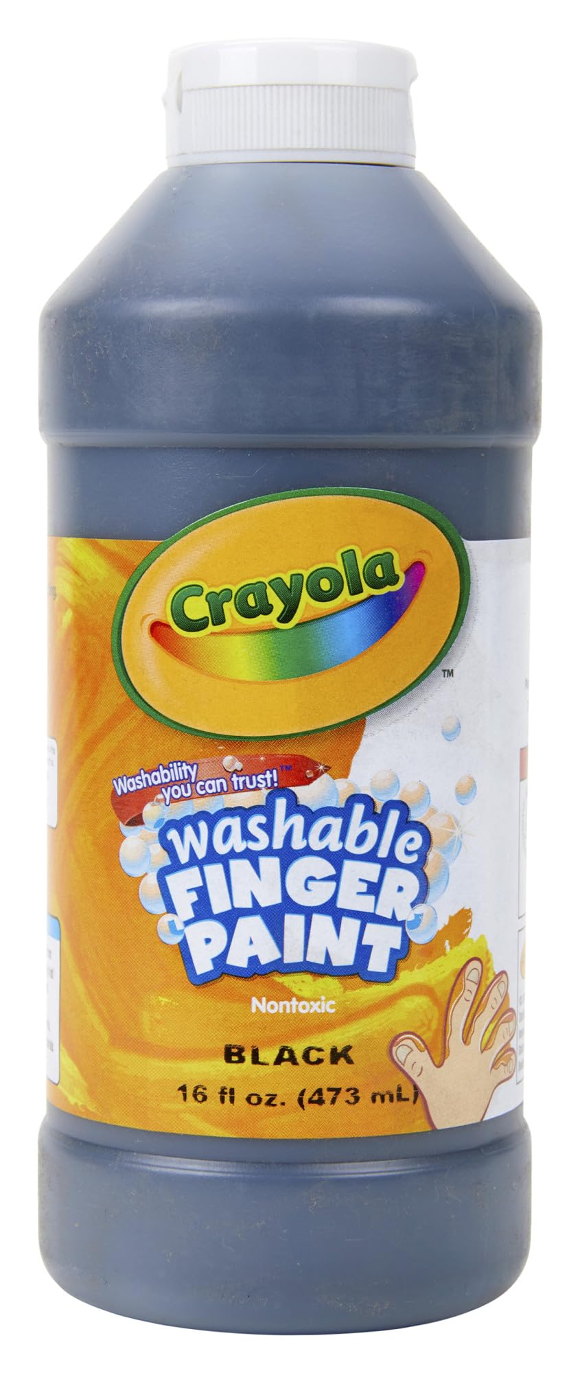 Crayola Washable Finger Paint - Black (16 Oz), Toddler Paint for Arts & Crafts, Kids Classroom Supplies, Nontoxic & Easy To Clea