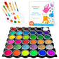 Shuttle Art Washable Finger Paint, 44 Pack Kids Paint Set with 36 Colors Toddler Paints(30ml, 1oz) for Toddlers, Paint Brushes, 