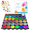 Shuttle Art Washable Finger Paint, 44 Pack Kids Paint Set with 36 Colors Toddler Paints(30ml, 1oz) for Toddlers, Paint Brushes, 