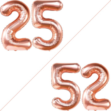 Katchon, Rose Gold 25 Balloon Numbers - 40 Inch | 25Th Birthday Balloons, Gold 25Th Birthday Decorations For Women | 25 Balloon Numbers Gold | 25 Years Balloons, 25Th Birthday Decorations For Men