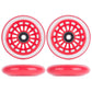 Aowish Ride On Swing Twist Wiggle Car Polyurethane Replacement Wheels W/Bearings Abec-9 (2 Front Wheels With Convex Hub, 2 Rear Wheels With Concave Hub) (Red)