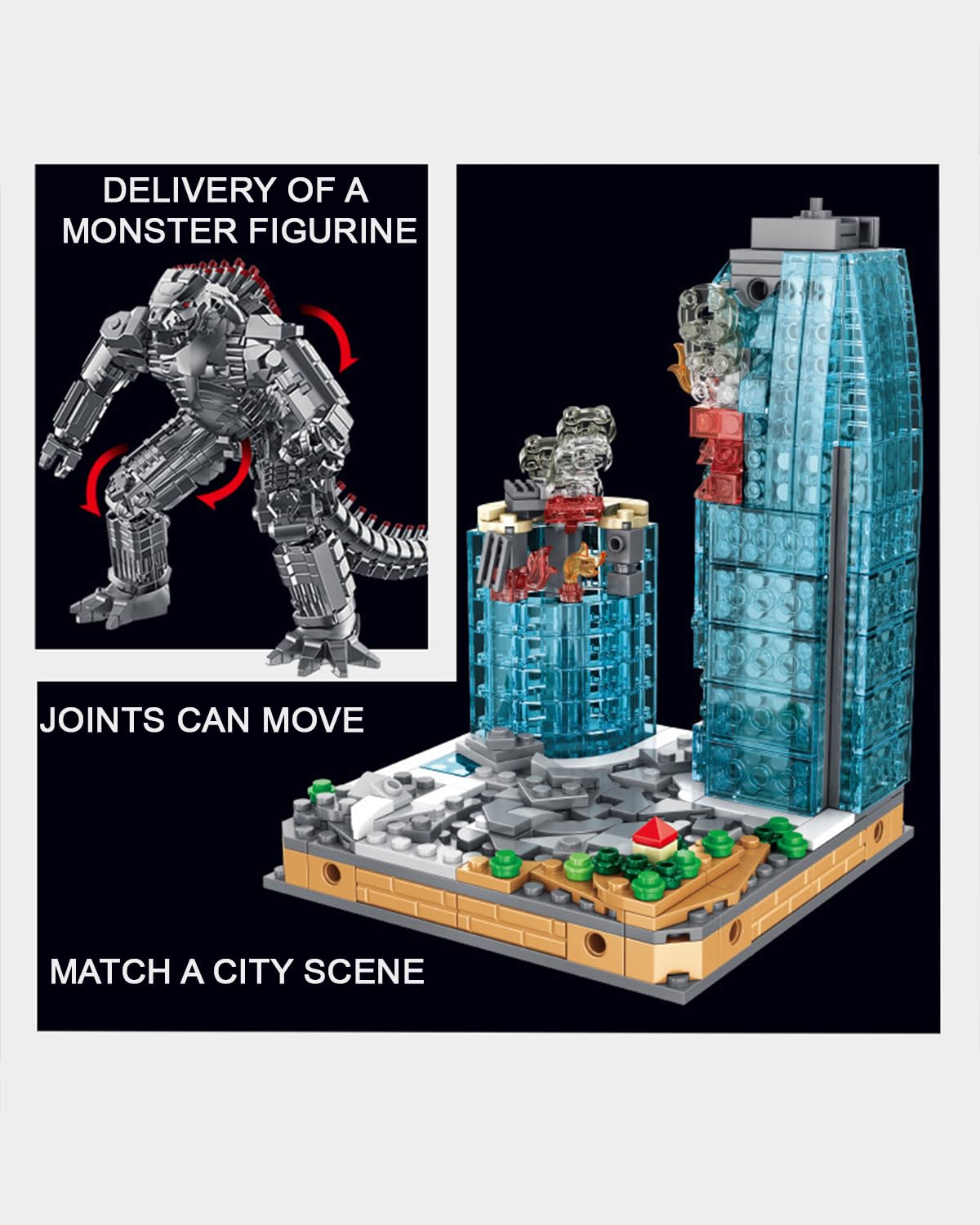 Littco Gvdzill Action Figure With Heat Ray, The New Empire Building Set Gifts For Adults And Kids -375Pcs