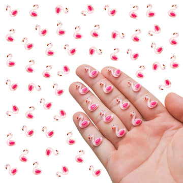 100 Pieces Mini Flamingos Ducks for Crafts Dollhouse Tiny Resin Animals Flamingo Decor Tiny Things for Dollhouse Fairy Garden Mi