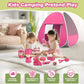Kids Camping Set With Tent - Pop Up Tent, Kids Play Tent Outdoor Toys Camping Tools Set Gift For Girls Age 3 4 5 6 Year Old Birt