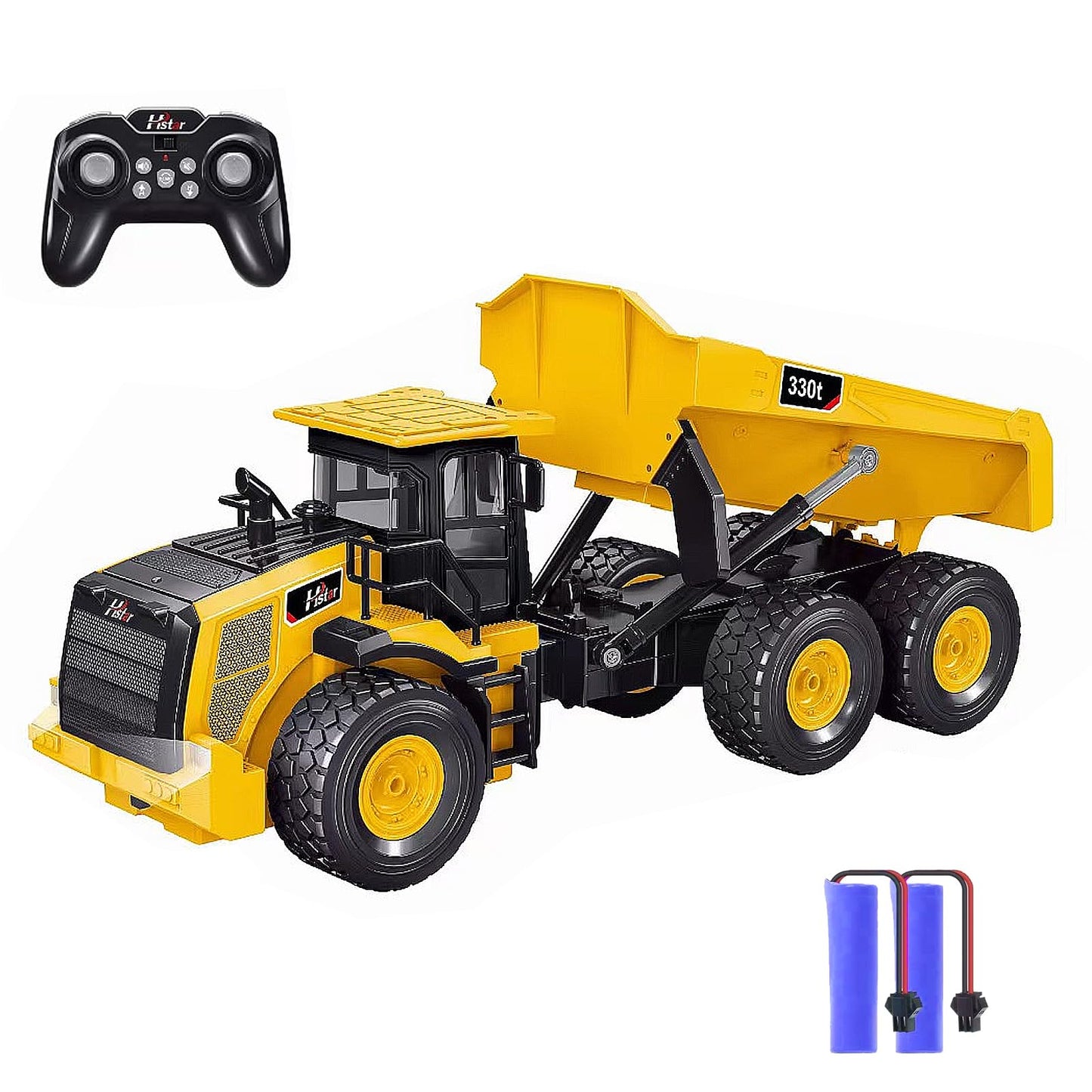 Leopmase RC Dump Truck, Remote Control Dump Truck 11 Channel with Lights/Sounds/2 Batteries for Adults, RC Construction Vehicles