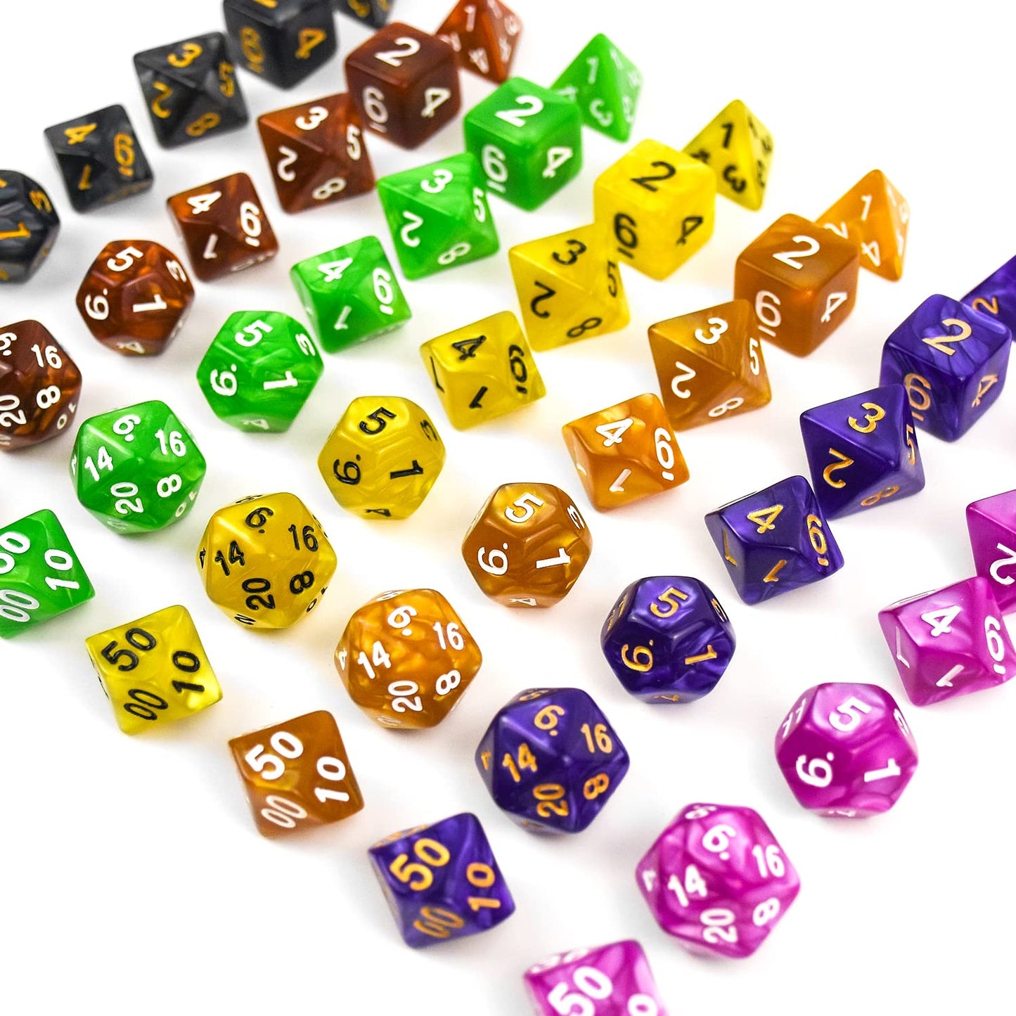 30 Set Dnd Double-Colors Polyhedron Dice Set For Dungeons And Dragons D&D Rpg Mtg Table Games D4 D6 D8 D10 D% D12 D20 30 Colors