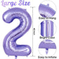 Purple Number 2 Balloon 40 Inch, Big Large Foil Helium Number Balloons, Giant Mylar Number 2 Balloons For 2 Year Old Birthday An