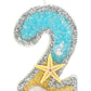 ElekFX 2nd Birthday Candle for Cake, Beach Starfish Sequins Number Cake Candles, 2.76 inch Number 2 Birthday Decorations, Cake T