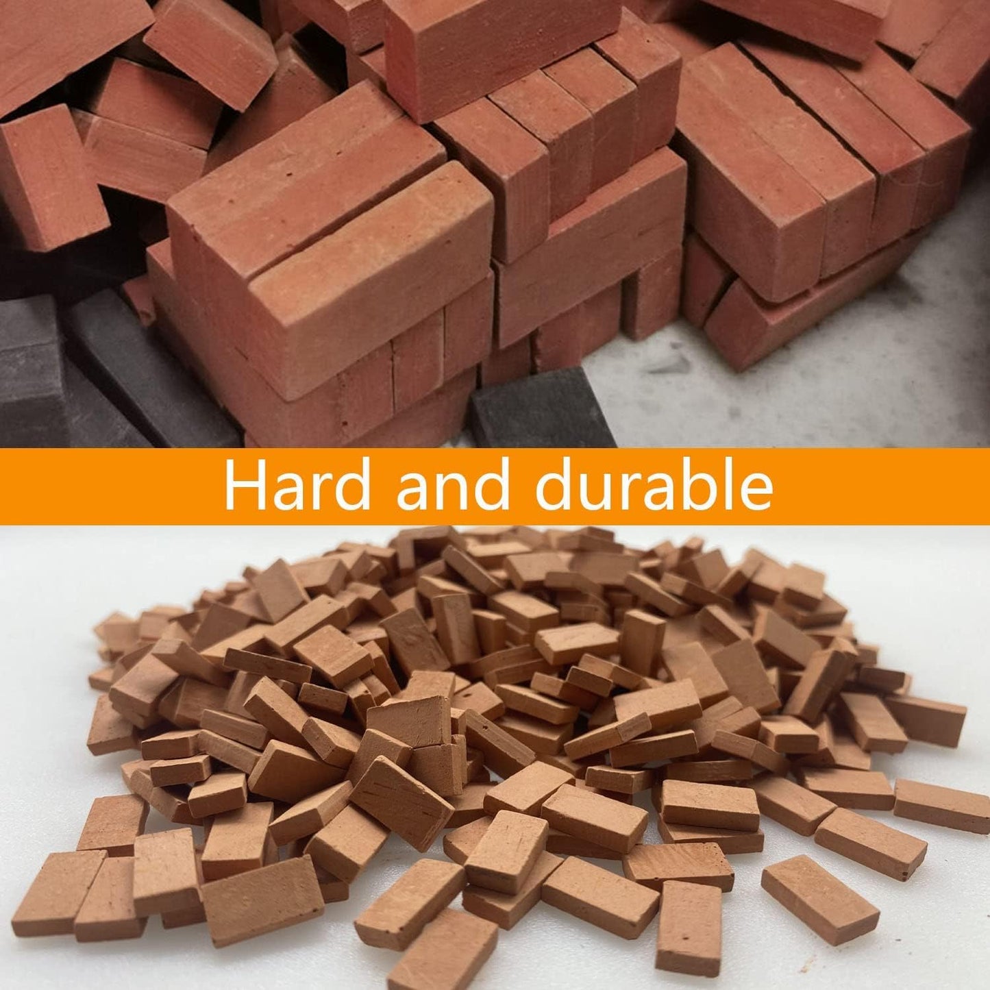 Cayway Mini Red Wall Bricks - 420Pcs Tiny Bricks For Landscaping & Dollhouse Mini Gardens