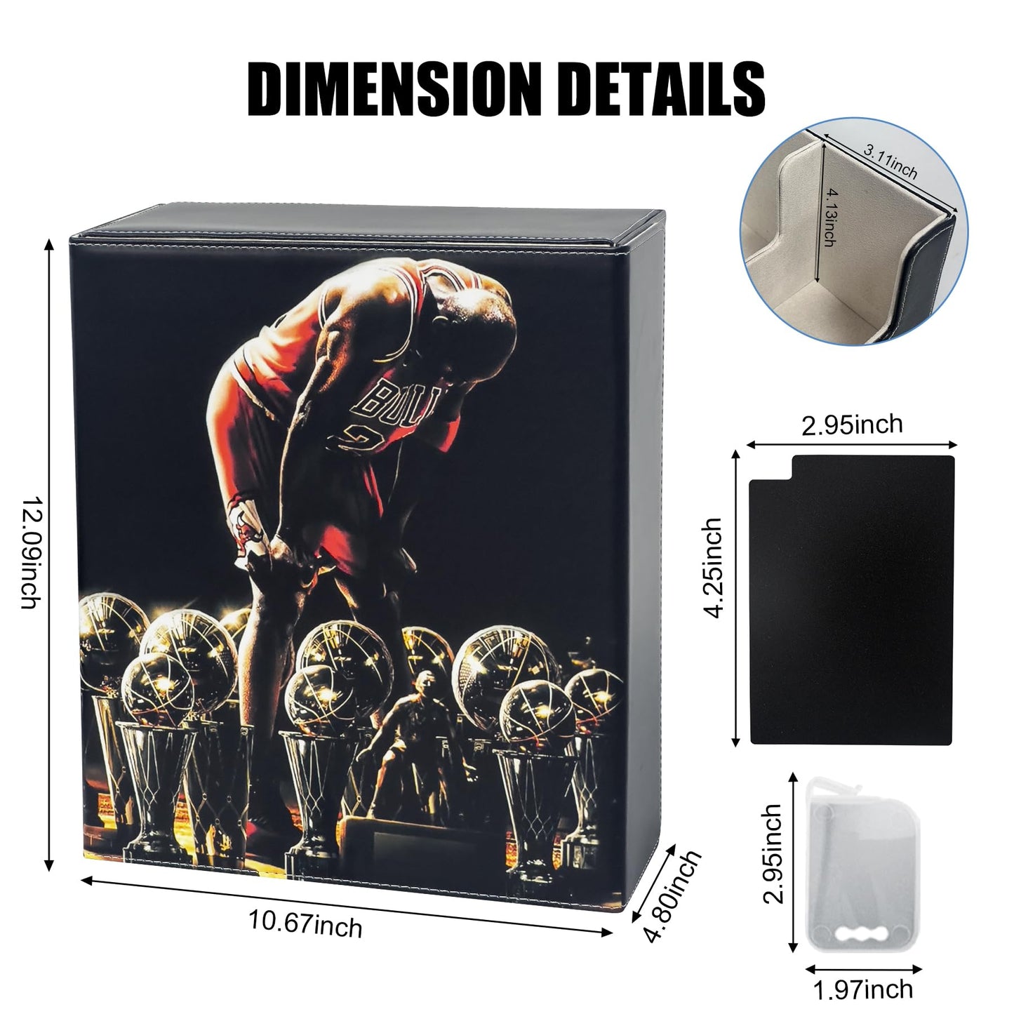WTVIDAS One Piece TCG Trading Card Box - 2400+ Card Storage Box with 4 Supporters & 10 Colorful Dividers for One Piece Cards,Wat