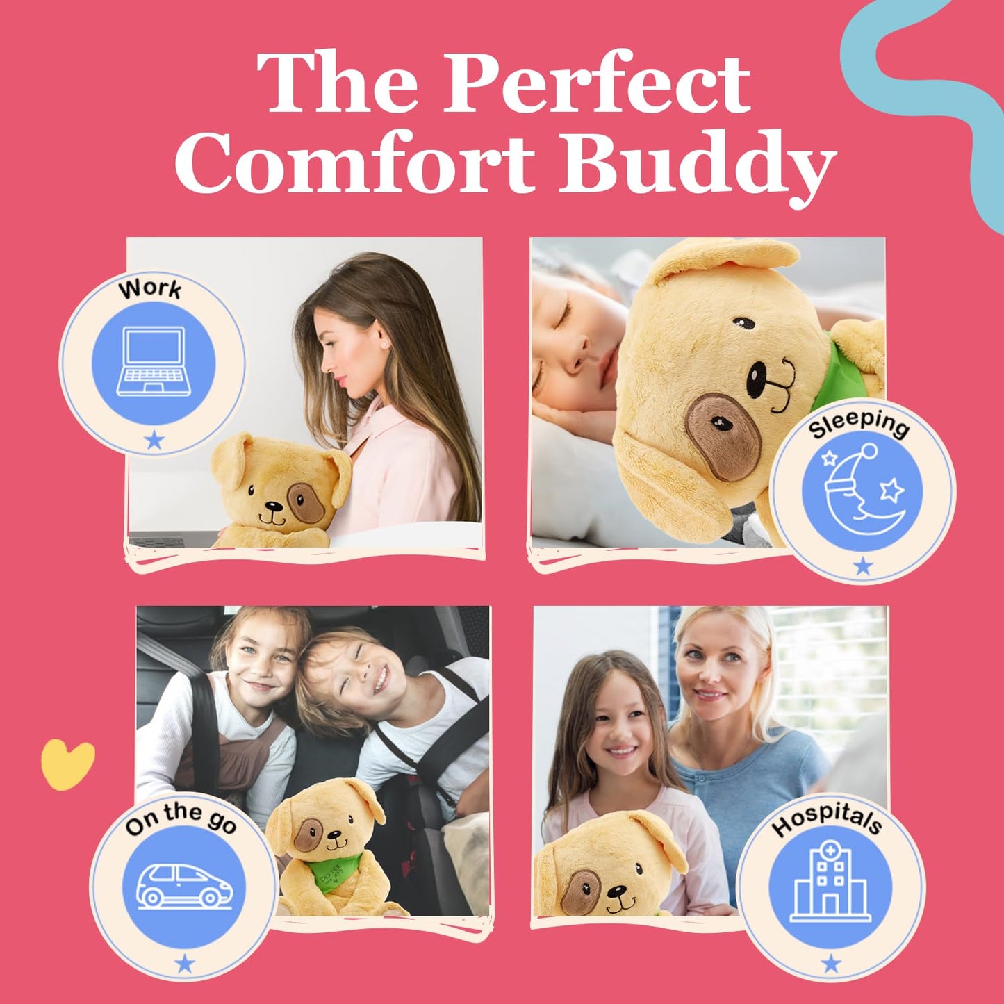 Lilly's Love 5lb Weighted Stuffed Animal - Dexter The Dog, Machine Washable, Sensory Plush for Kids & Adults, Calming Anxiety Relief
