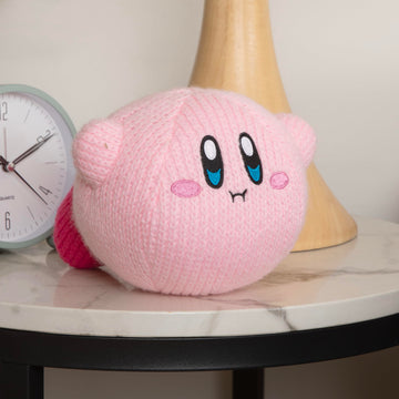 Tomy Nuiguru Knit Kirby Plush - Hovering Kirby Plushie - Knit Plushies - Soft And Squishy Kawaii Plushies - Video Game Collectibles - Gaming Room Decor - 6 Inch