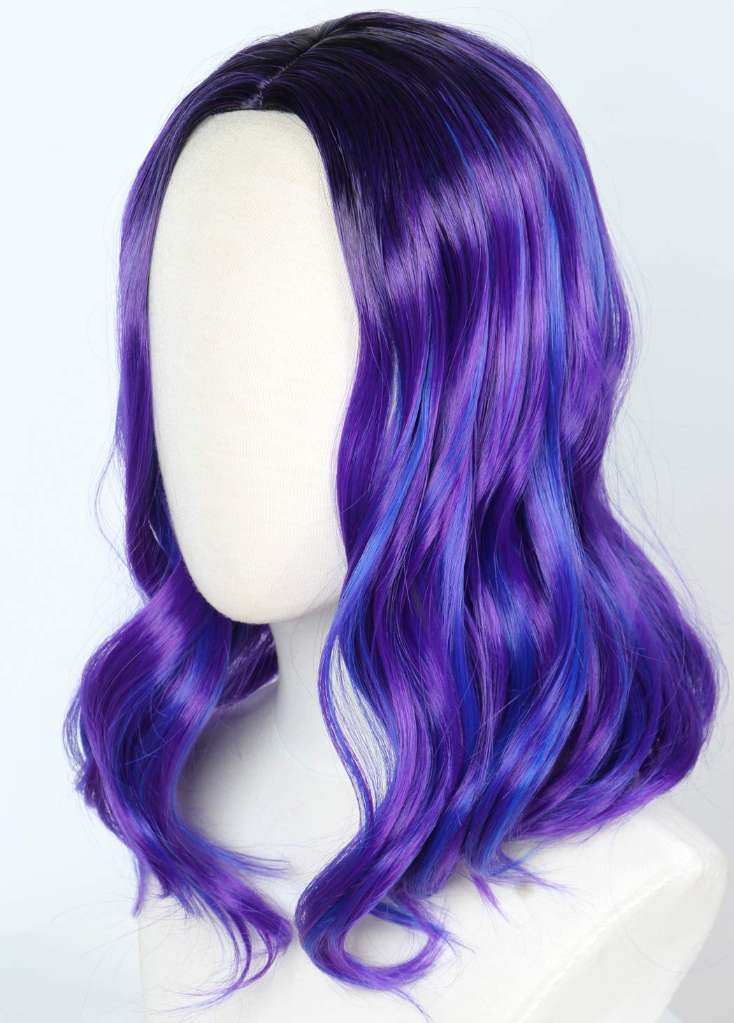 Linfairy Kids Child Purple Dye Wig Halloween Costume Cosplay Wave Wig