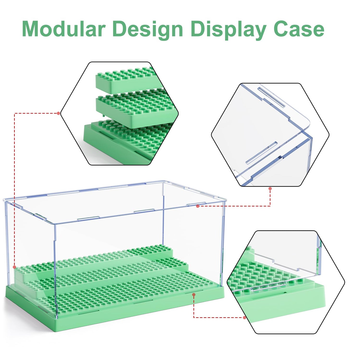 Mlikero Display Case for Minifigures Action Figures Blocks, Clear Acrylic Minifigure Display Case Box Storage, Dustproof Showcas