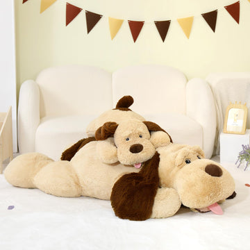 Maogolan 51'' Giant Dog Plush, Life Size Large Stuffed Animal Dog, Fluffy And Cuddly Stuffed Puppy Stuffed Animal Throw Pillow T