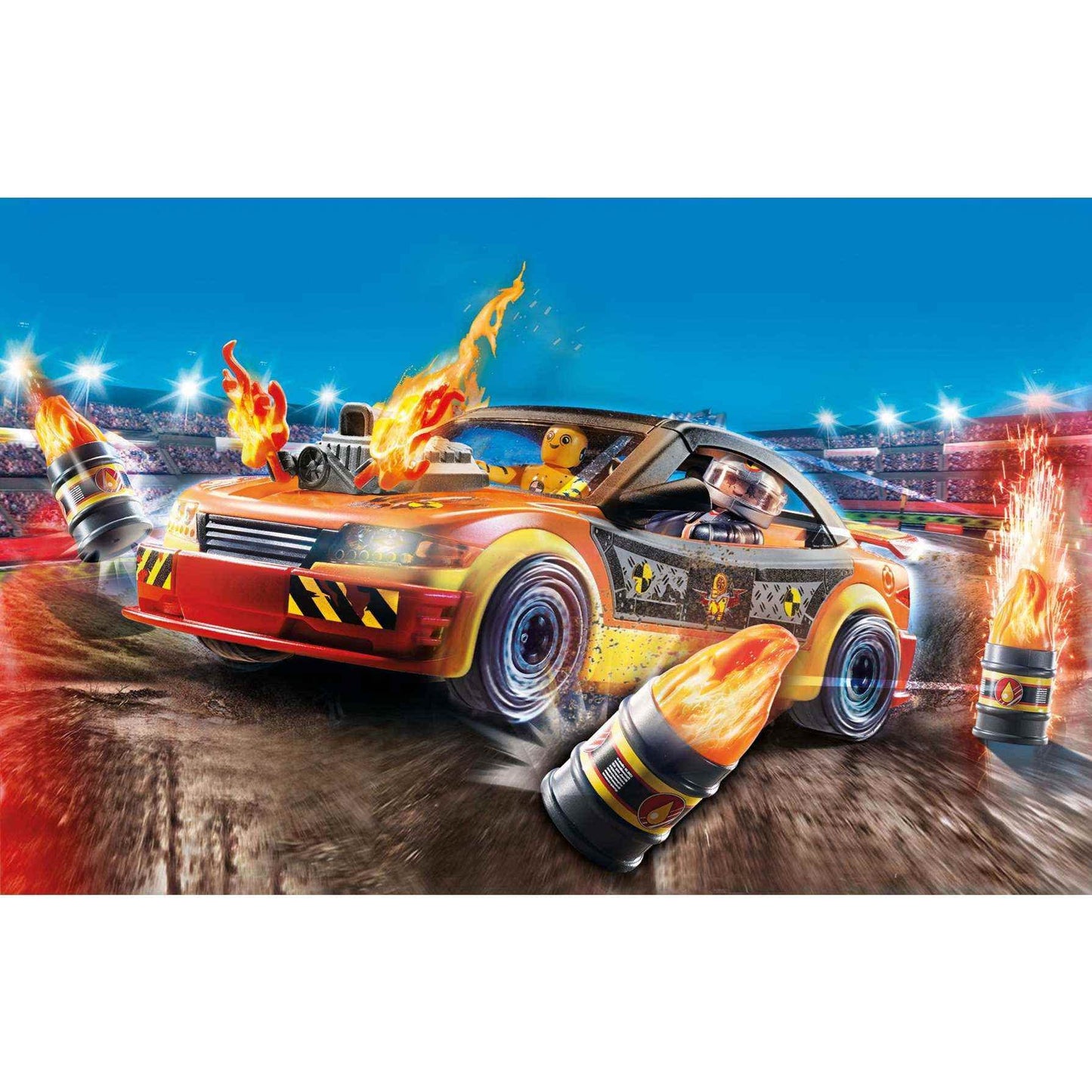 Playmobil Stunt Show Crash Car - Multicolor, Plastic, 34.8 x 18.7 x 0.9 cm, Model 70551