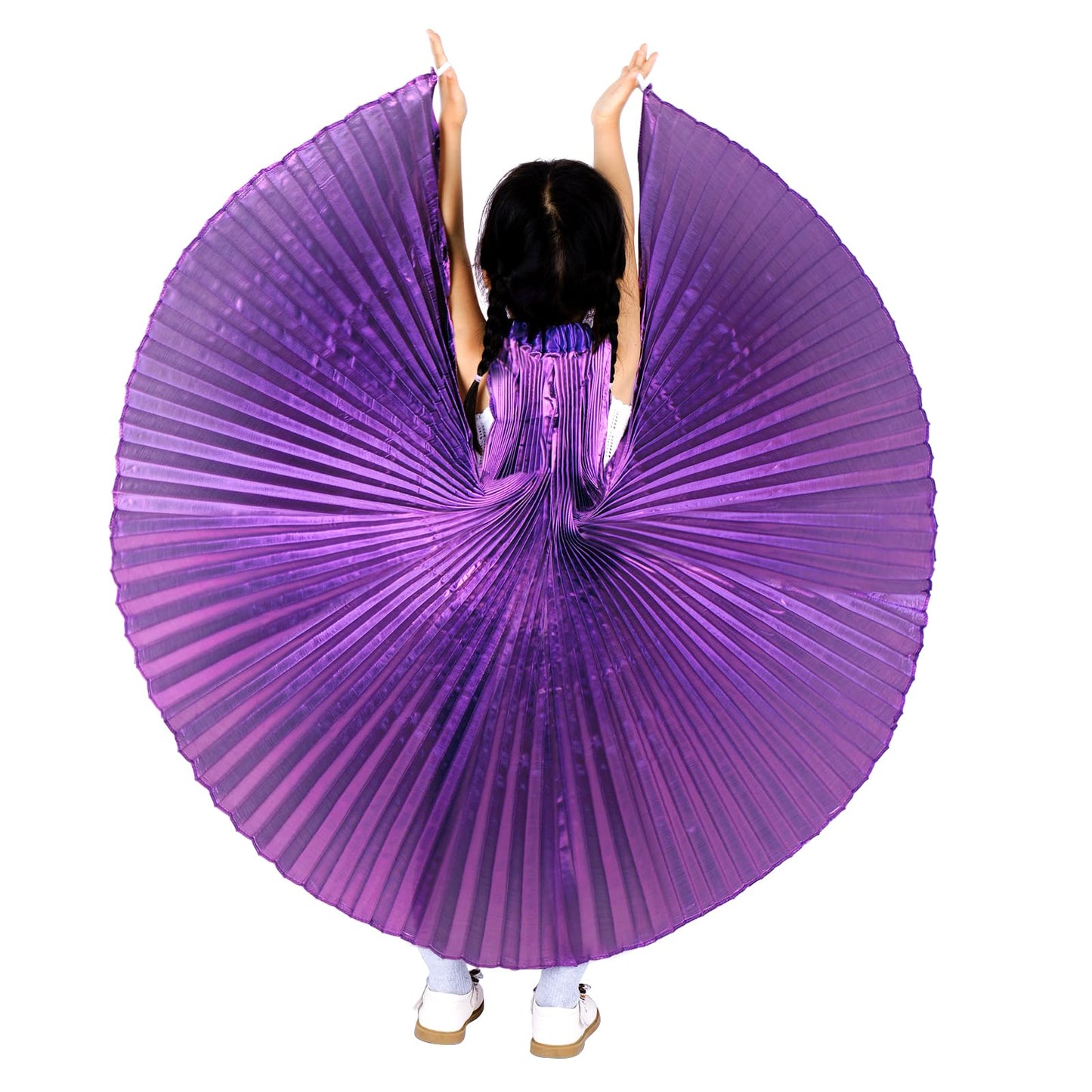 Angel Wings For Kids Children, Polyester Fairy Wings With Finger Loop, Worship Dance Wings, Dance Costume Props(Purple)