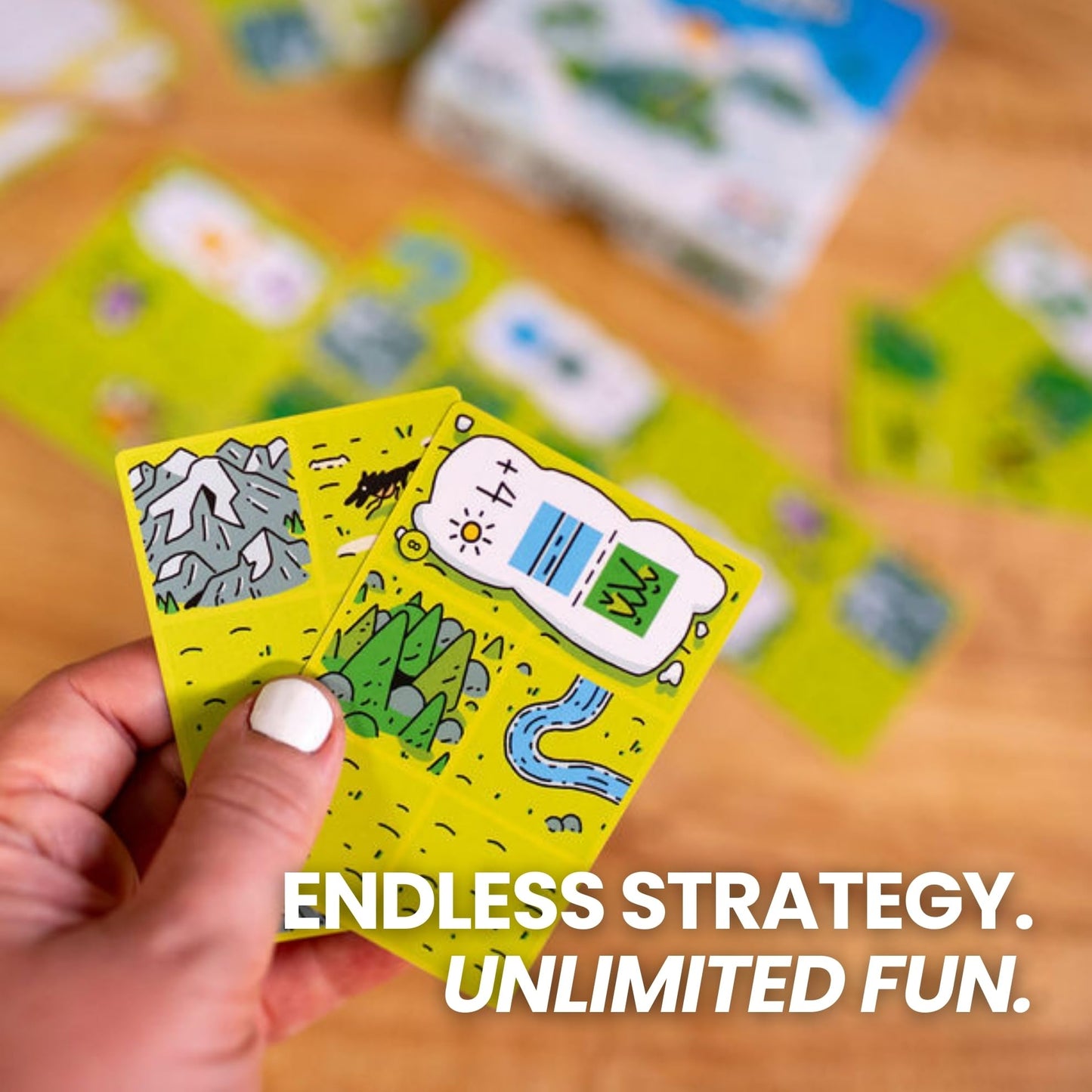 Envy Born Games Confusing Lands Board Game | Travel Size, Multi-colored, Easy to Learn, 1-2 Players, Ages 12+