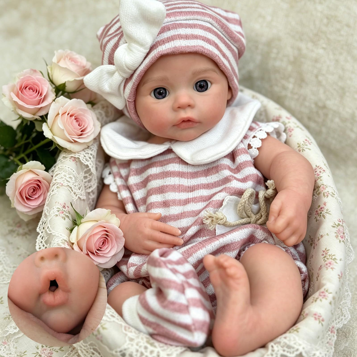 OtardDolls 13 Inch Silicone Rebom Baby Dolls Girl Acrylic Eyes Handmade Painted Reborn Baby Dolls Newborn Baby Doll with Clothes