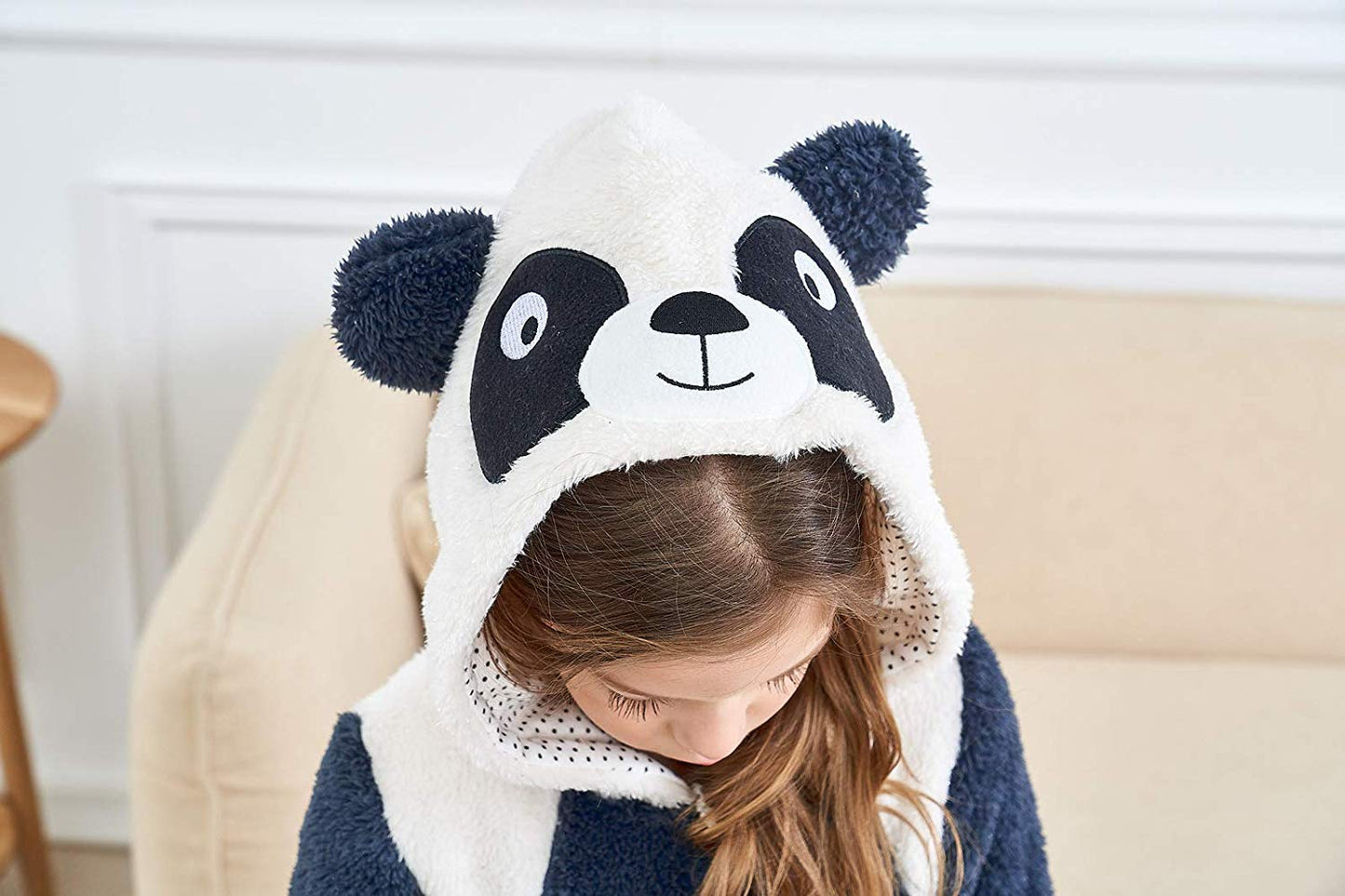 Blackhaus Children Animal Tiger Panda Cow Zebra Dragon Cosplay Costume Pajamas Sleepwear(Panda,7-8Year)