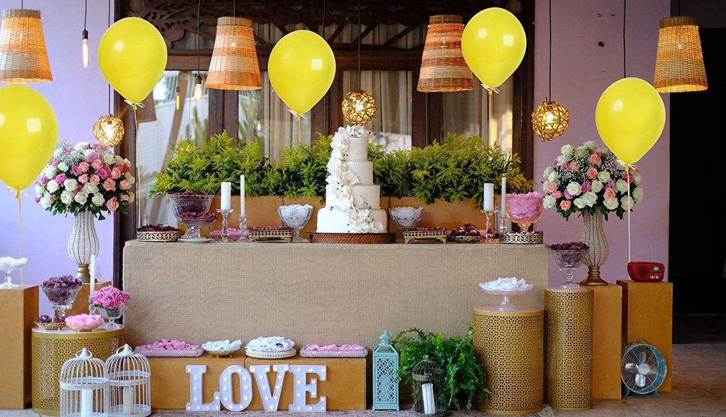 Treasures Gifted Solid Mustard Yellow Balloons - Opaque Light Yellow Balloons Bulk - Neon Yellow 12 Inch Balloons, Matte Balloon