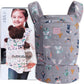 Bebamour Doll Carrier Original Reborn Baby Doll Carrier For Doll Toys Doll Carrier For Girls And Boys (Grey Animal)