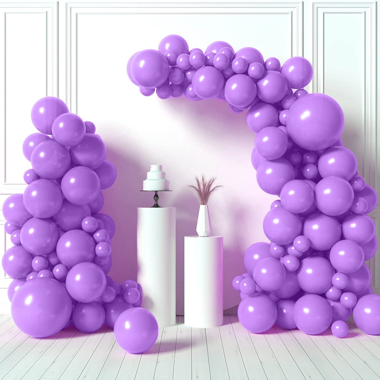 HOUSE OF PARTY Purple Balloons Garland Kit - Light Purple Balloon Arch, Rubber Material, Perfect for Easter, Graduation, Birthday, Wedding Decor