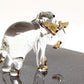 Sansukjai Elephant Tiny Miniature Figurines Animals Hand Blown Glass Art Gold Trim Collectible Gift Decorate#2