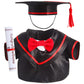 Set Of 1 Graduation Teddy Bear Clothes Cap & Gow Outfit Fits Most 8'' - 12'' Bear Plush Stuffed Animal Outfit Build A Bear Doll