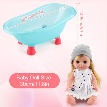 Sukipin Baby Doll Bath Set, Bathtub Baby Doll Playset For Todders, For 3 4 5 Year Old Girls, Party Favors Toys Stocking Stuffers