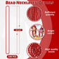 144Pcs Bead Necklace, Red Christmas Bead Stuff Party Favors, 33'' Necklaces Festival Parade Throw Accessories For Wedding Birthd