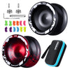 Magicyoyo V3 Responsive Yoyo Pack Of 2, Professional Metal Yoyo For Beginner, Dual Purpose Alloy Yoyo With Kk Bearings + Removal Bearing Tool + Axle + 2 Bags + 12 Yoyo Strings