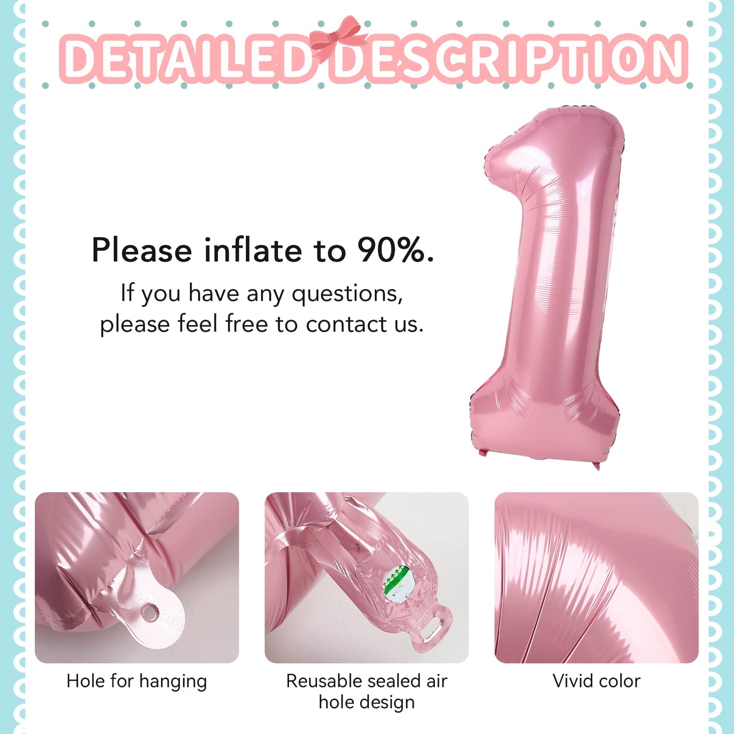 Dripykiaa 6 Pcs Donut Balloon Bouquet 40    Pink One Year Old Balloon Set For First Birthday Donuts Foil Helium Balloons Sweet O