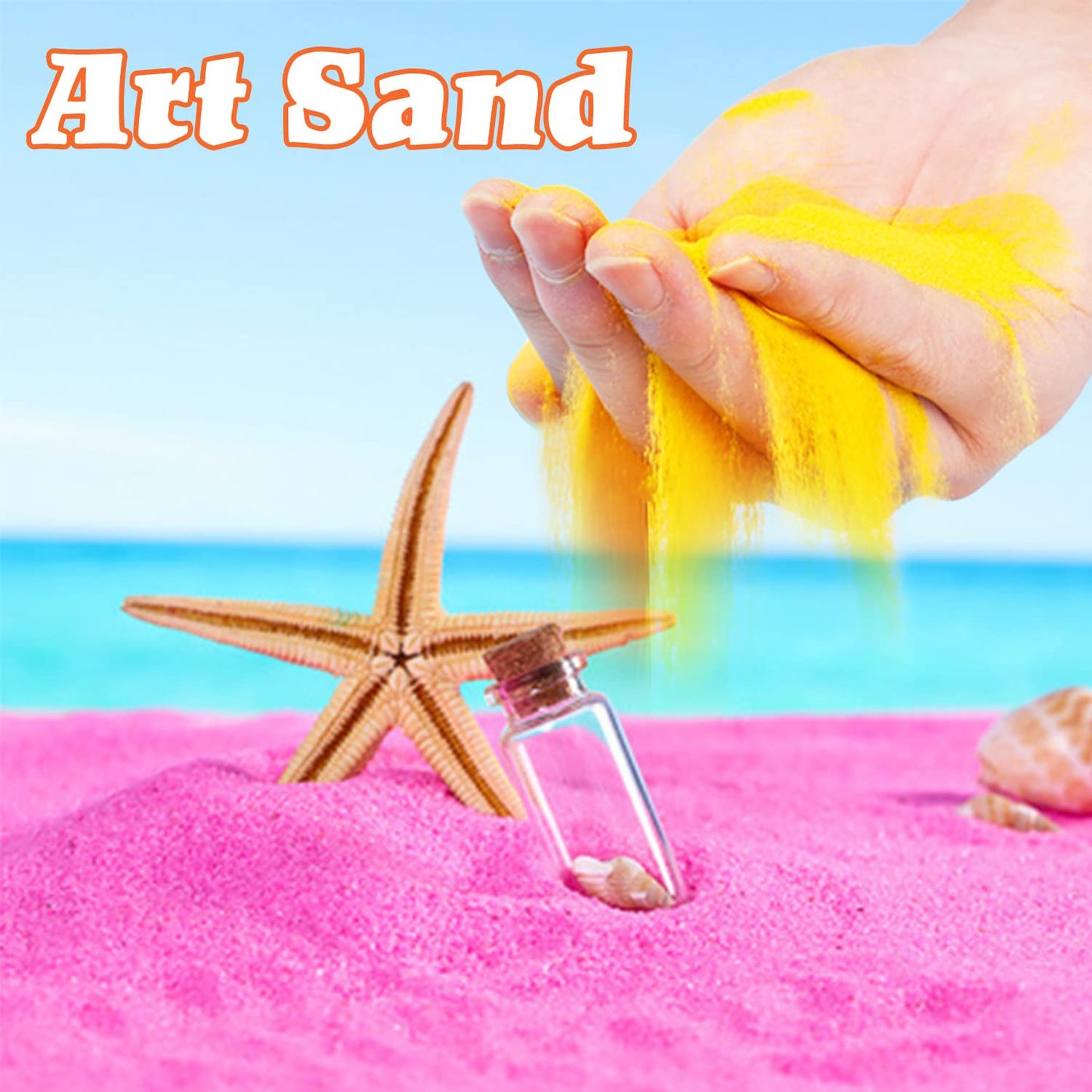 Guuozzli 36 PCS Art Sand,1.25oz DIY Arts and Crafts Kit,Scenic Sand Kit for Kids,DIY Sand Painting,Wedding Decoration Sand Bottl