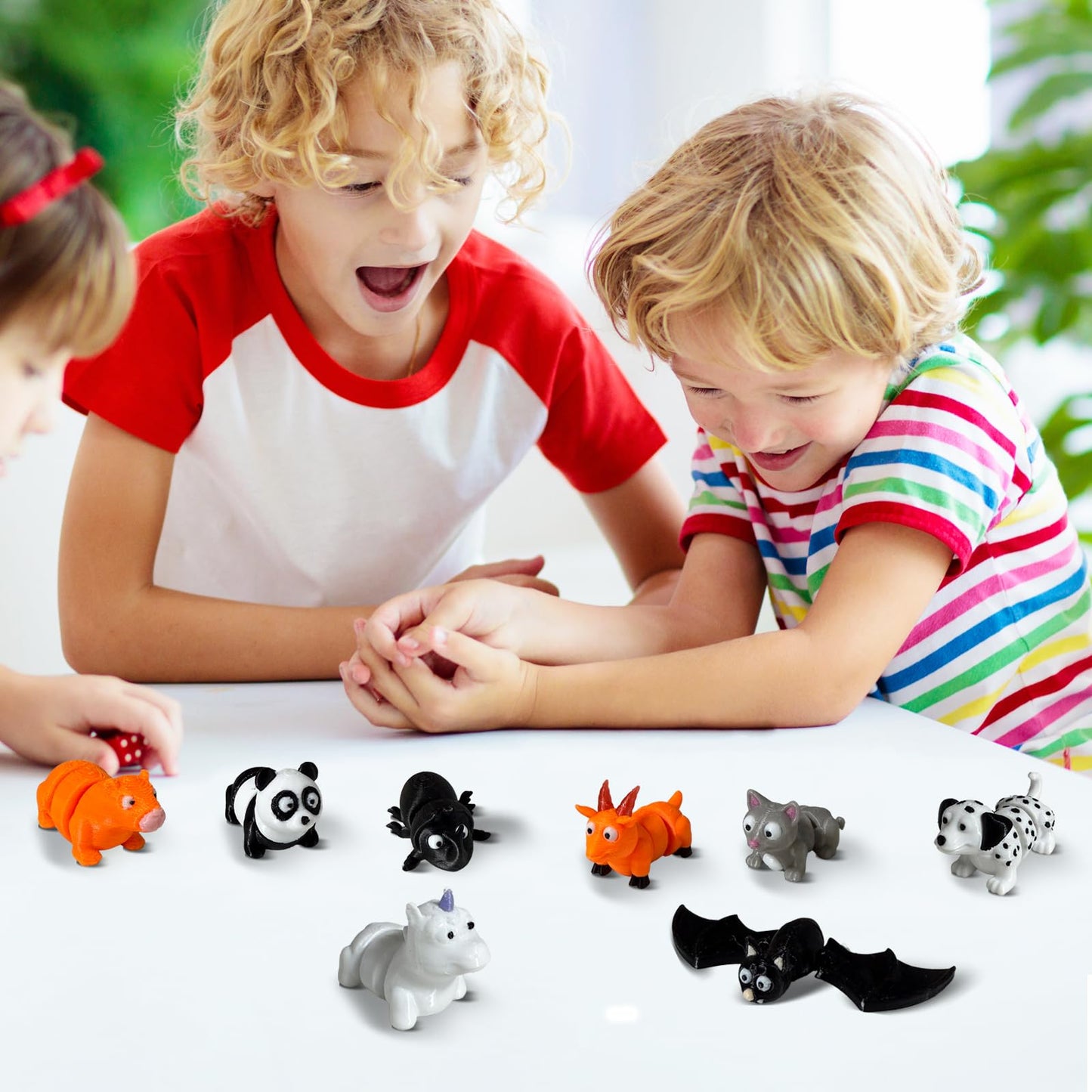 MTNSPTCR 15 Pcs Mini 3D Printed Articulated Animal Figurines - Fidget Toy, Unique Designs, Plastic, Mystery Pack Party Favors for Kids