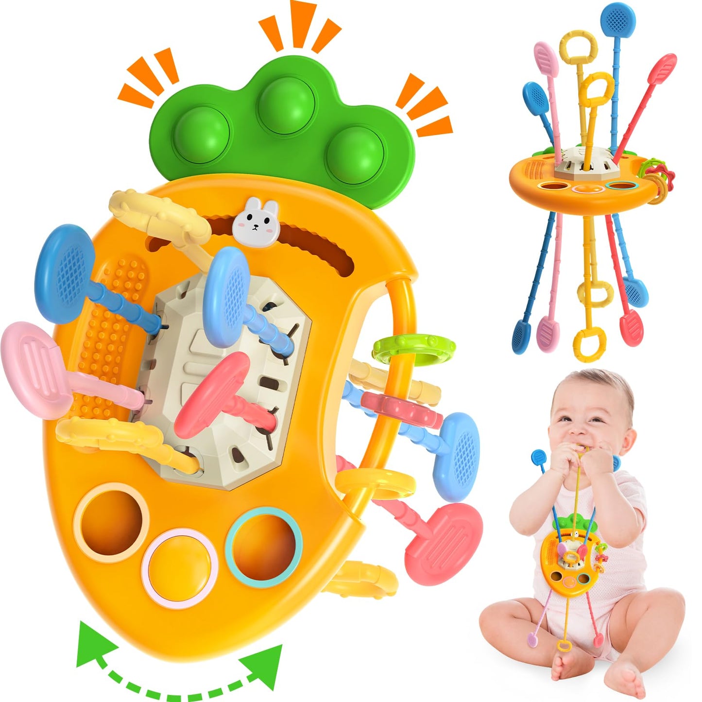 Yetonamr Baby Teething Toys, Easter Basket Stuffers For 6-12-18 Months, Toddler Easter Basket Birthday Gift Sensory Montessori Toys For 1 2 3 Year Old Boy Girl Infant