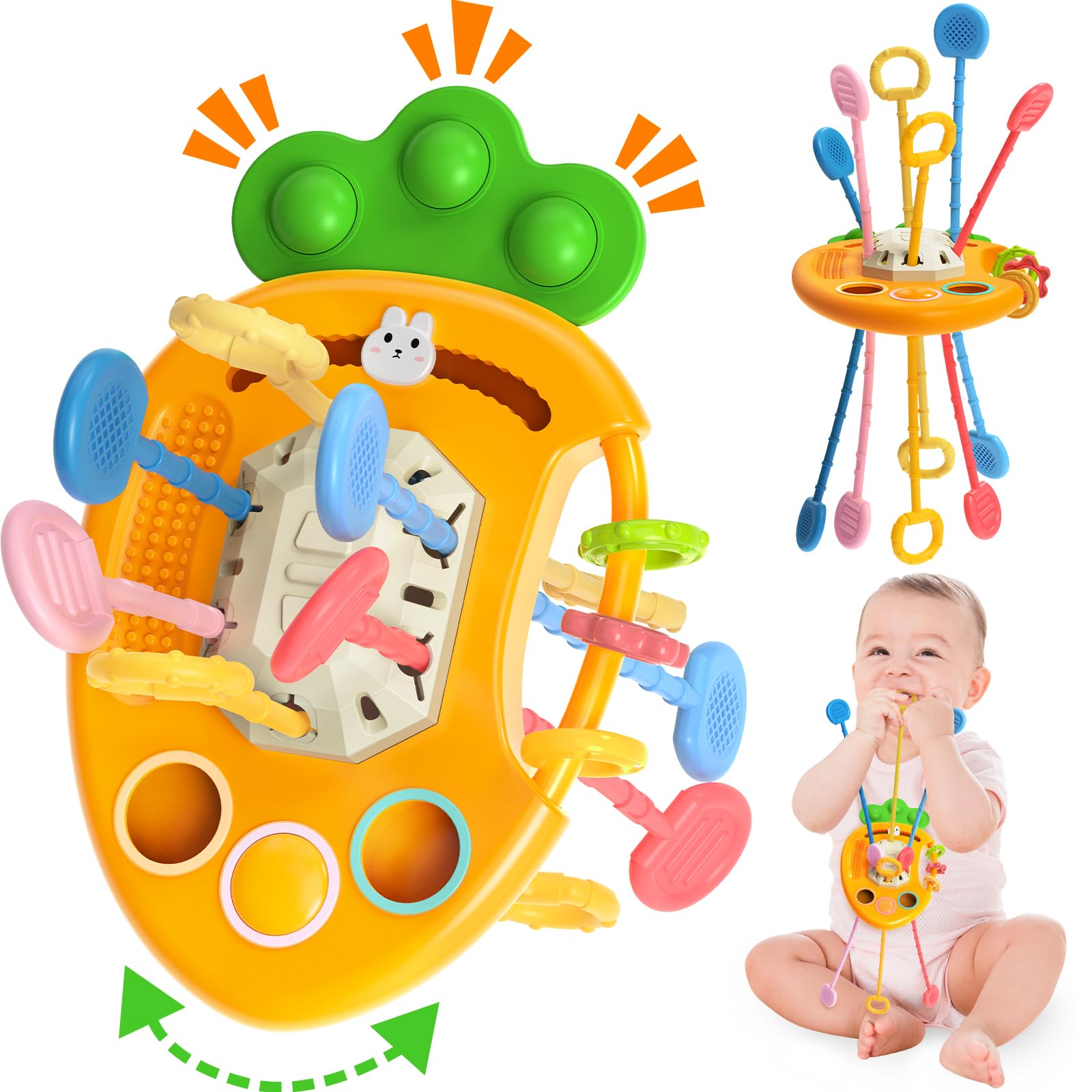 Yetonamr Baby Teething Toys, Easter Basket Stuffers For 6-12-18 Months, Toddler Easter Basket Birthday Gift Sensory Montessori Toys For 1 2 3 Year Old Boy Girl Infant