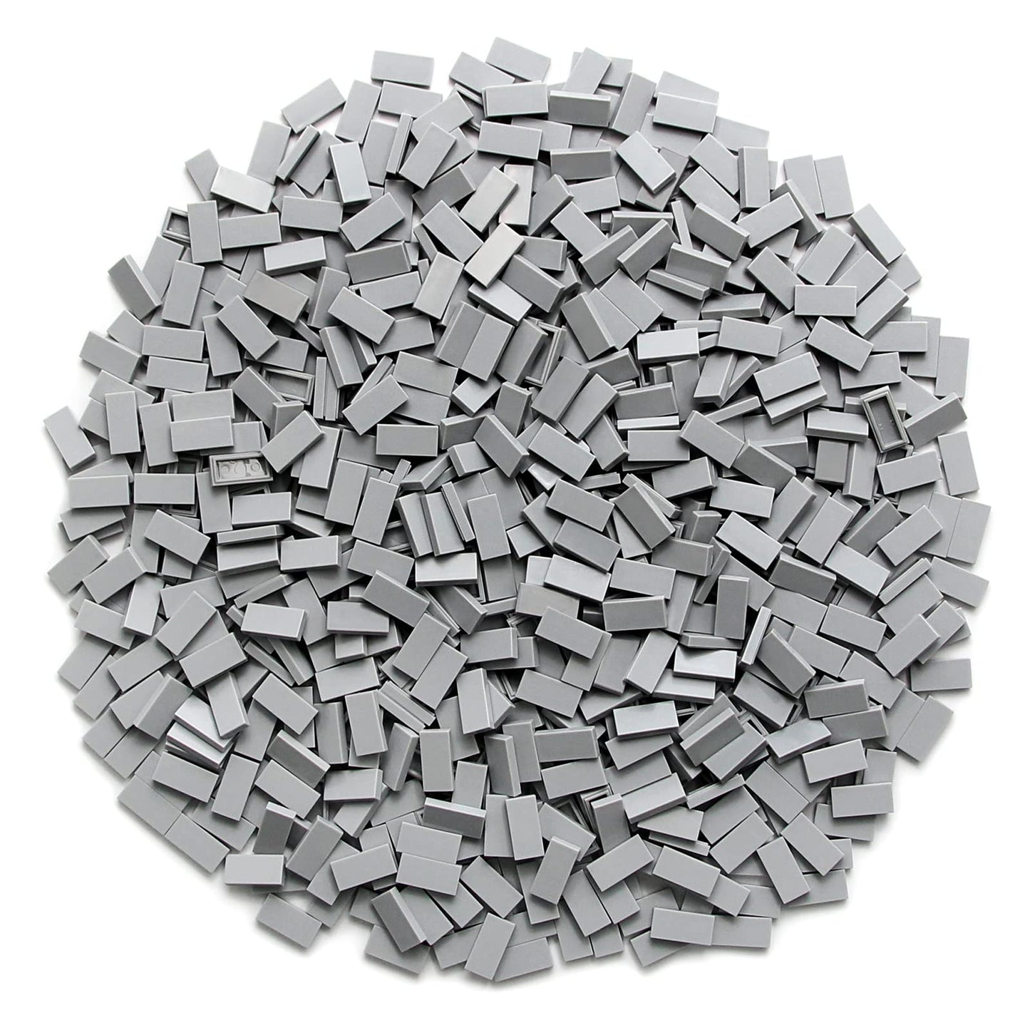 Light Bluish Gray 1×2 Tile ×700 Parts And Pieces Flat Moc Bricks, Bulk Building Blocks For Smooth Surface Wall Floor, Toy Accessories Compatible With Major Brands