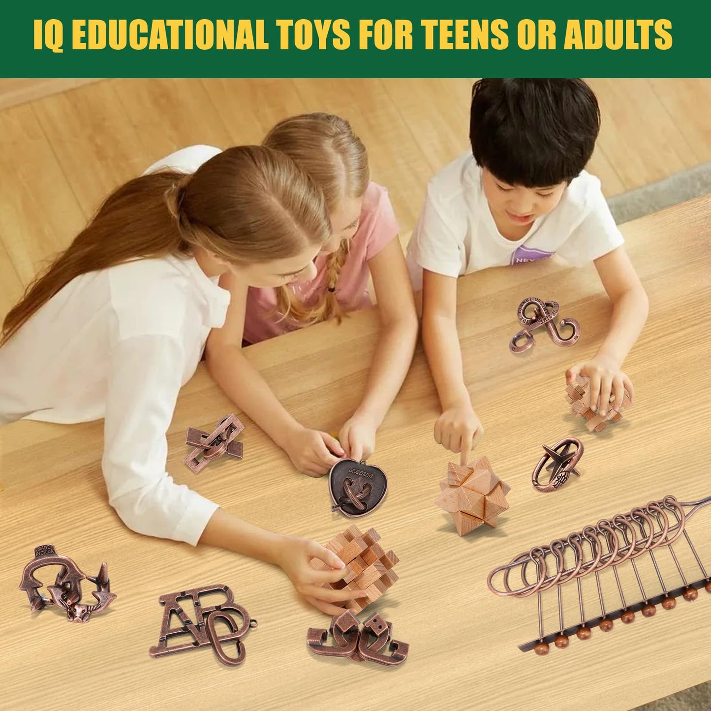 13 Pcs Brain Teaser Puzzles for mature-themeds - Metal Puzzles 3D Puzzle Game Toys for mature-themeds Teens - Wooden Unlock Interlocking Puzzle mature-themed IQ Education Puzzle Toys Smart Toys
