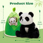 Tezituor Panda Stuffed Animal Set - 5-in-1 Plush Toy with Bamboo Hut, 10.6" White Polyester, Realistic Big Panda & 3 Babies