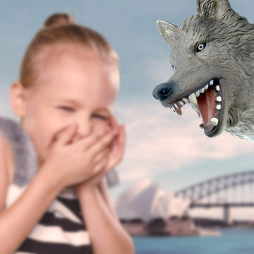 Gemini&Genius Animal Hand Puppet For Kids Soft Rubber Realistic Action Figure Role Play Toys(Wolf)