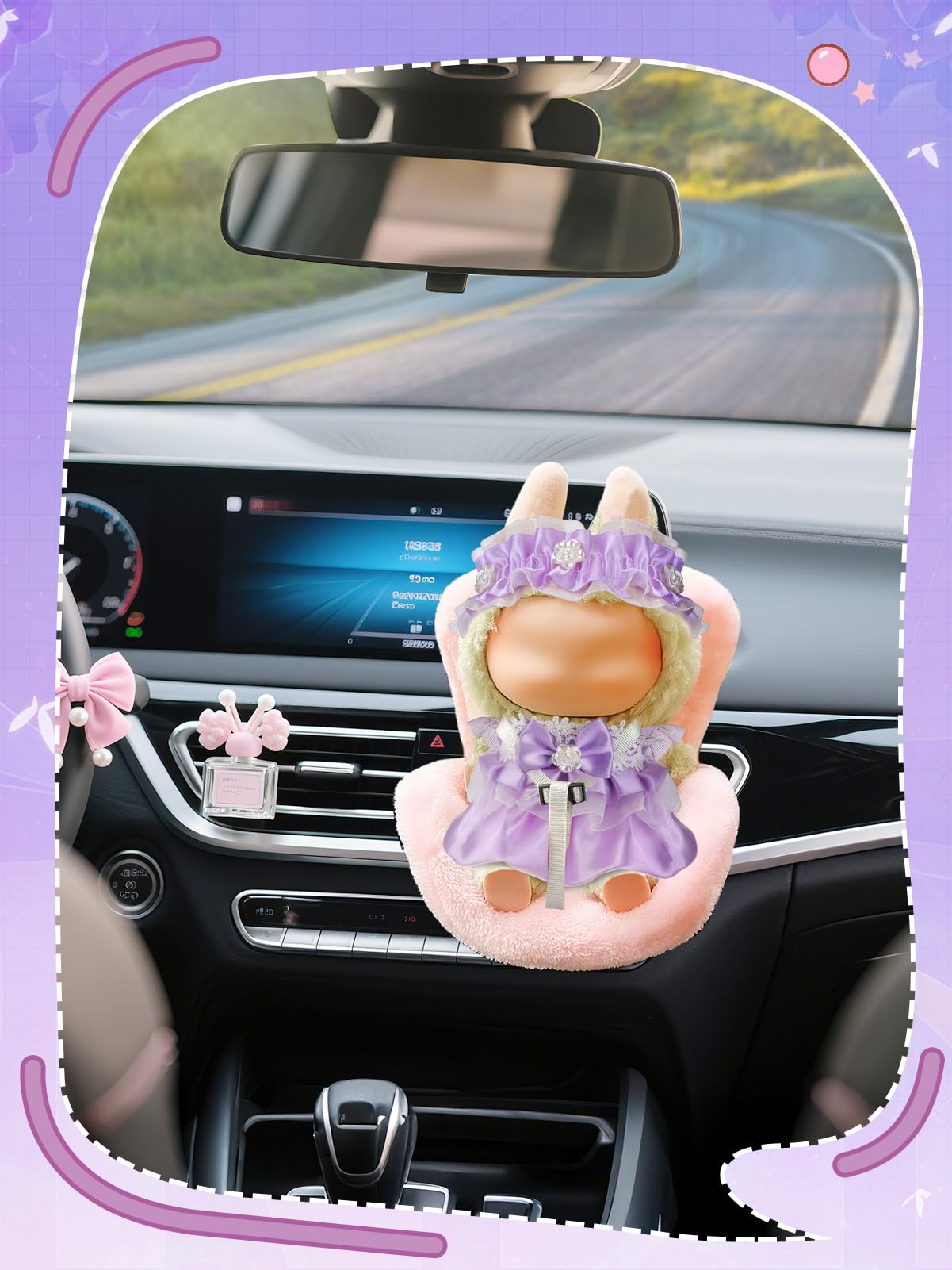 Unique Clothes Set for 17cm Dolls - Cute Purple Lace Dress & Headband Outfit Accessories for Dress Up Dolls Play & Collector Dis