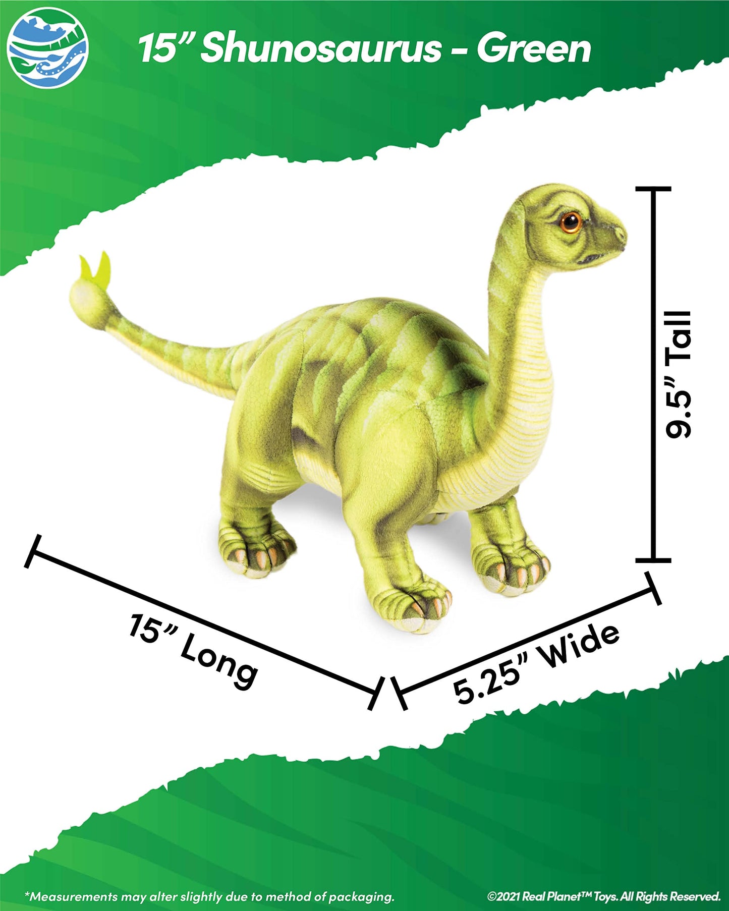 Real Planet 15'' Stuffed Dinosaur Plush - Dinosaur Stuffed Animals, Dino Plushie, Baby Stuffed Dinosaur, Little Boy Dinosaur Toy
