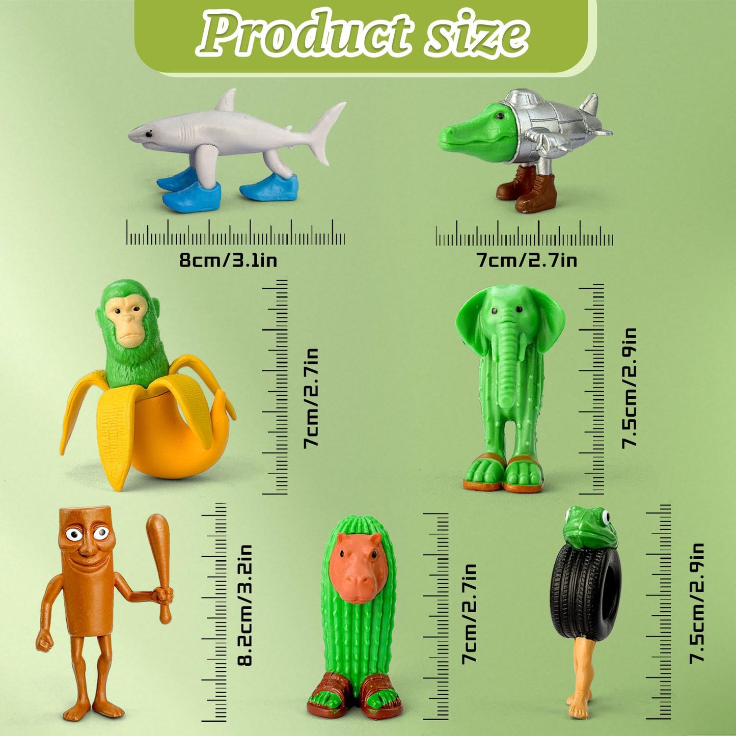 Lomencry Italian Brainrot Toy Action Figure tralalero tralala brainrot Toys Tralalero Tralala Figures Toys with Tralalero Tralala Tung Tung Sahur BRR BRR Patapim Creative 3D Collectible Toy (12PCS-B)